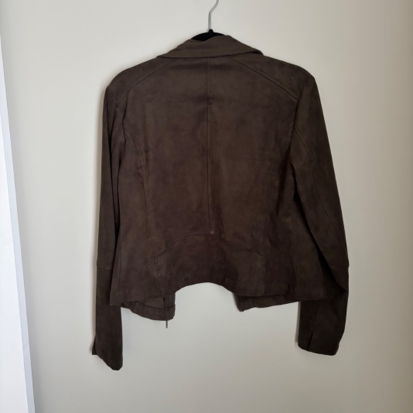 Lysse New York Vegan Suede Moto Jacket – Dark Green/Brown – Size Small - Picture 3 of 3